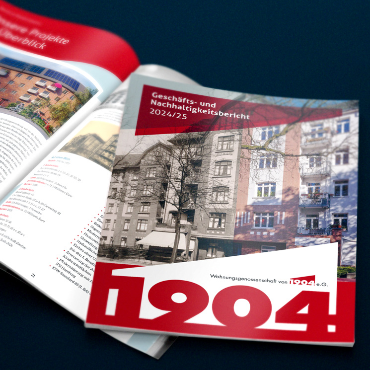 Geschäftsbericht der Wohnungsgenossenschaft von 1904 – ein Projekt von mitra Kommunikation